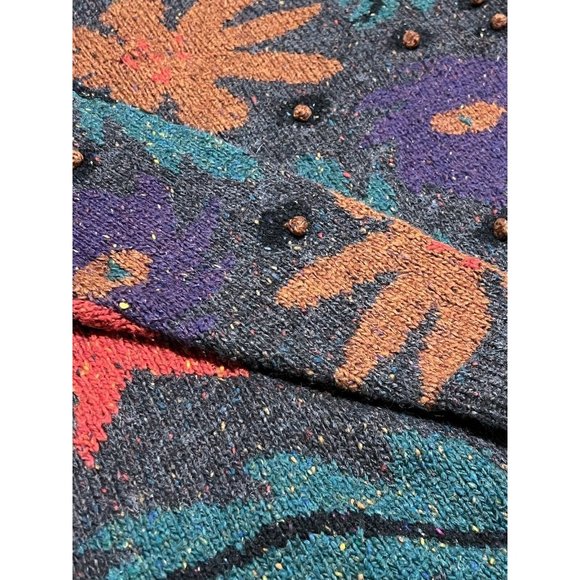 Susann D Size Medium Hand-Knit Wool Blend Multicolor Art-to-Wear Womens Sweater - Picture 4 of 10